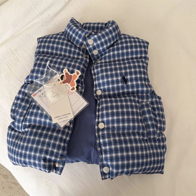 Vesta pentru copii cu umplutură de bumbac, groasă pentru iarnă, stil coreean, căptușeală de bumbac, închidere cu nasturi