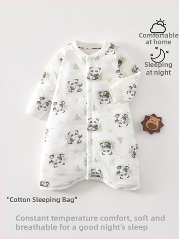 Kūdikio ir mažų vaikų miego maišelis, pastovi temperatūra, storas medvilnės audinio išorė su medvilnine įdaga, poliesterio užpildas, animacinis raštas, tinkamas žiemai pavasariui rudeniui, naujagimiams iki 3 metų