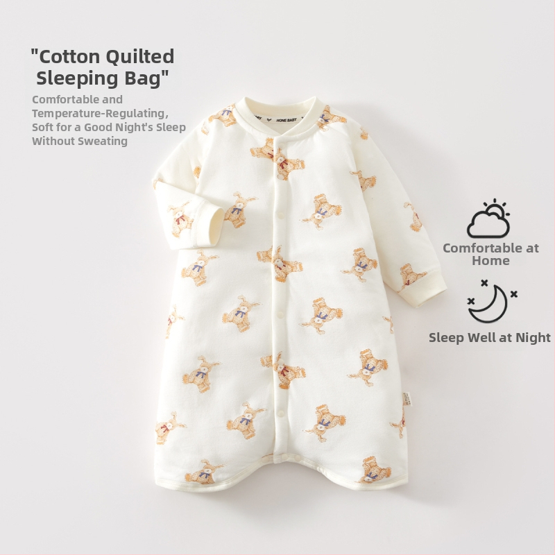 Kūdikio ir mažų vaikų miego maišelis, pastovi temperatūra, storas medvilnės audinio išorė su medvilnine įdaga, poliesterio užpildas, animacinis raštas, tinkamas žiemai pavasariui rudeniui, naujagimiams iki 3 metų