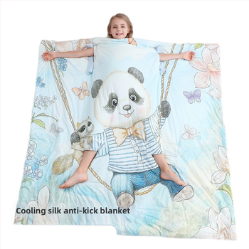 Бебешки спален чувал от коприна със защита срещу ритане, карикатурен стил, пълнеж коприна, външна материя полиестер, марка Muyunxi