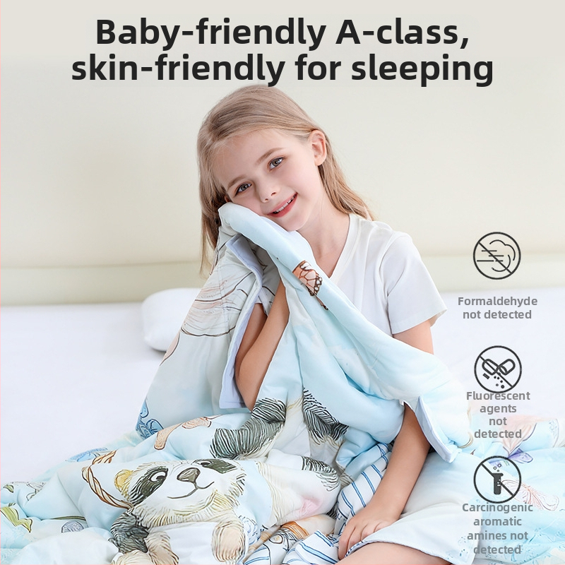 Бебешки спален чувал от коприна със защита срещу ритане, карикатурен стил, пълнеж коприна, външна материя полиестер, марка Muyunxi