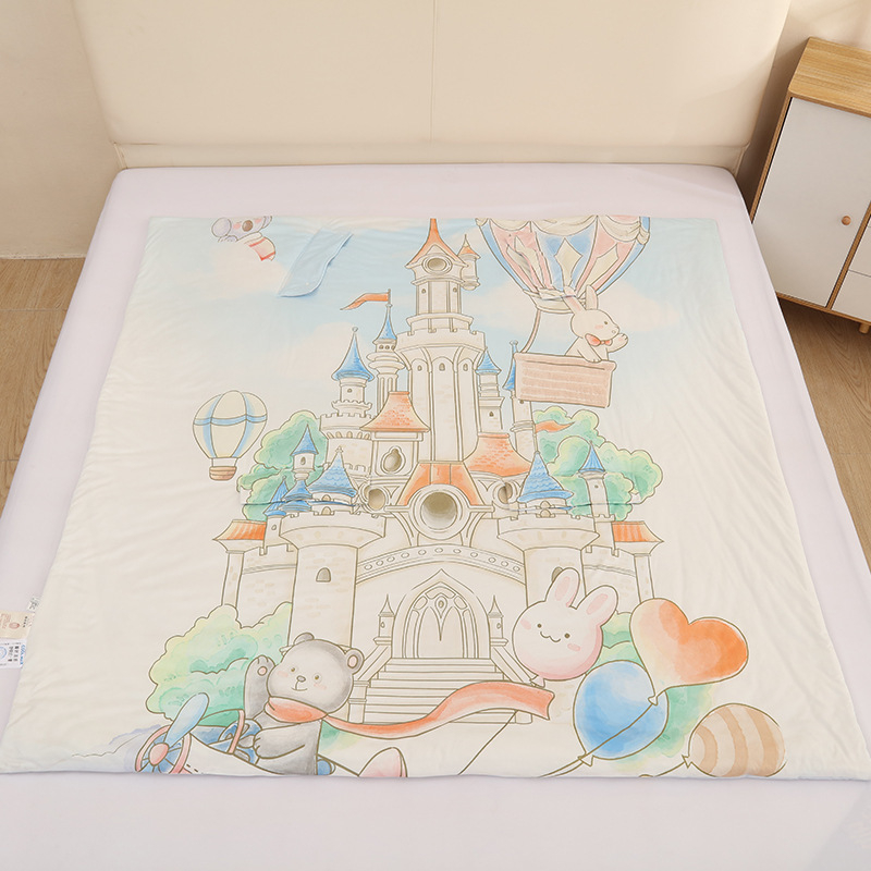 Бебешки спален чувал от коприна със защита срещу ритане, карикатурен стил, пълнеж коприна, външна материя полиестер, марка Muyunxi