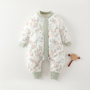 Kūdikio miego maišelis su atskirai esančiomis kojomis, nuimamomis rankovėmis, storesnės medvilnės su poliesterio įdaru, tinkamas žiemai ir rudeniui