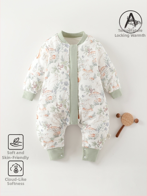 Kūdikio miego maišelis su atskirai esančiomis kojomis, nuimamomis rankovėmis, storesnės medvilnės su poliesterio įdaru, tinkamas žiemai ir rudeniui