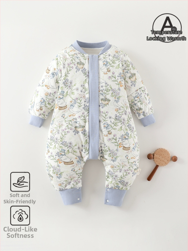 Kūdikio miego maišelis su atskirai esančiomis kojomis, nuimamomis rankovėmis, storesnės medvilnės su poliesterio įdaru, tinkamas žiemai ir rudeniui