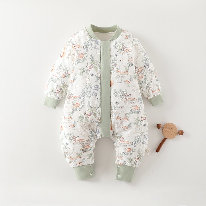 Kūdikio miego maišelis su atskirai esančiomis kojomis, nuimamomis rankovėmis, storesnės medvilnės su poliesterio įdaru, tinkamas žiemai ir rudeniui