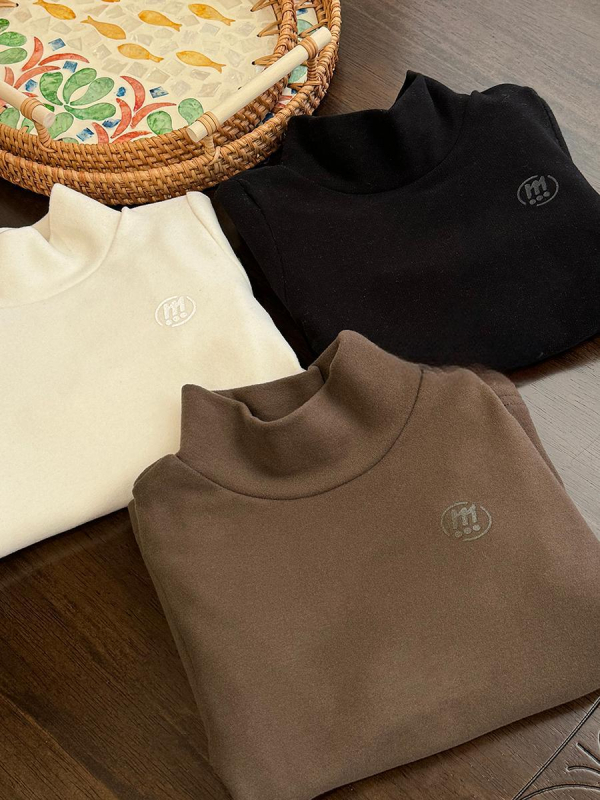 Gyerekek hosszú ujjú termikus felső, önmelegedő fleece, 95% poliészter, 5% spandex, koreai stílus, őszi–téli viselethez