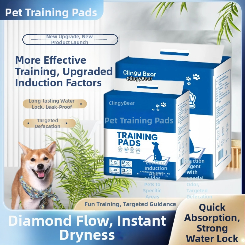 Klingbell Suņu un kaķu urīna paliktnis, vienreizējā absorbējošā paliktnis, iepakojumā 100 gab., Materiāli: netīkots audums; ūdens absorbējošs polimērs; PE plēve