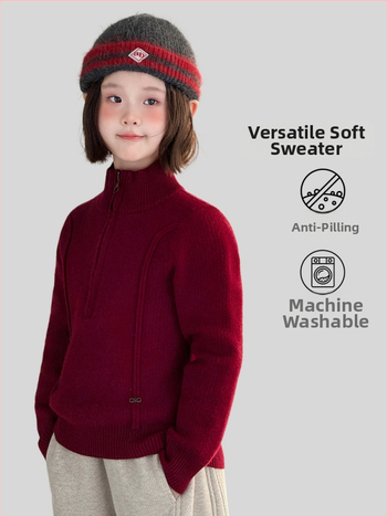 Vaikų megztinis Korėjiečių stiliaus, Nailonas/Poliamidas, Megztinis per galvą, Apvalus kaklo iškirpimas