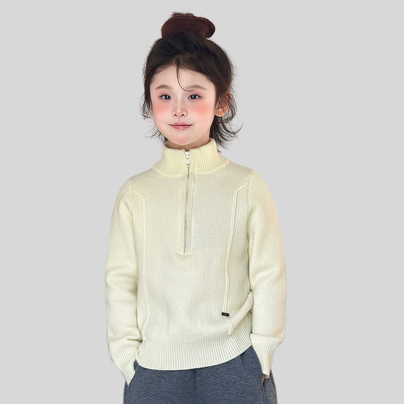 Детски пуловер, корейски стил, найлон/полиамид, през глава, кръгла яка