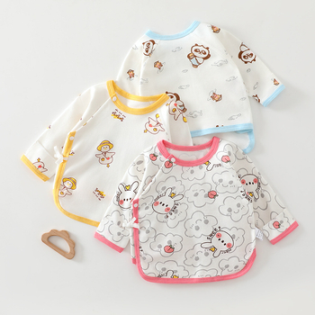 Naujagimio medvilnės viršus, unisex, apvalus kaklas, švelnus audinio apdorojimas, pavasario-rudenų sezonas