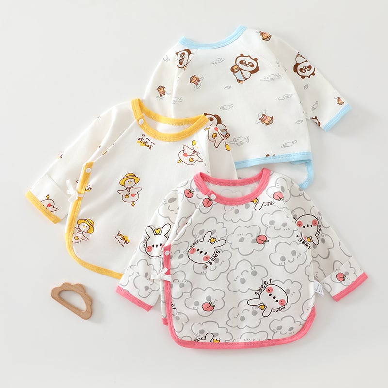 Naujagimio medvilnės viršus, unisex, apvalus kaklas, švelnus audinio apdorojimas, pavasario-rudenų sezonas