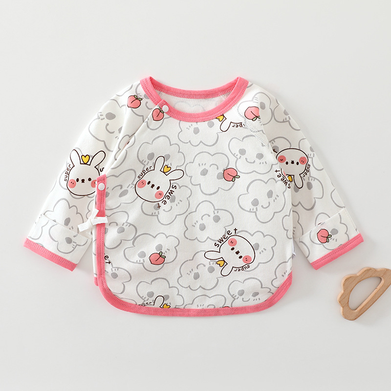 Naujagimio medvilnės viršus, unisex, apvalus kaklas, švelnus audinio apdorojimas, pavasario-rudenų sezonas