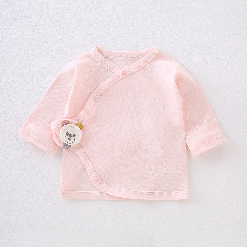 Zīdaiņu kokvilnas tops – vasaras plāns, apaļš kakla izgriezums, 100% kokvilna, bez kapuces