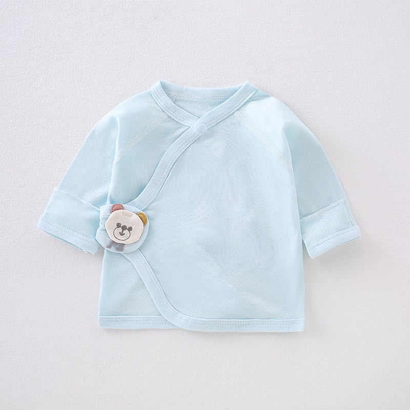 Zīdaiņu kokvilnas tops – vasaras plāns, apaļš kakla izgriezums, 100% kokvilna, bez kapuces