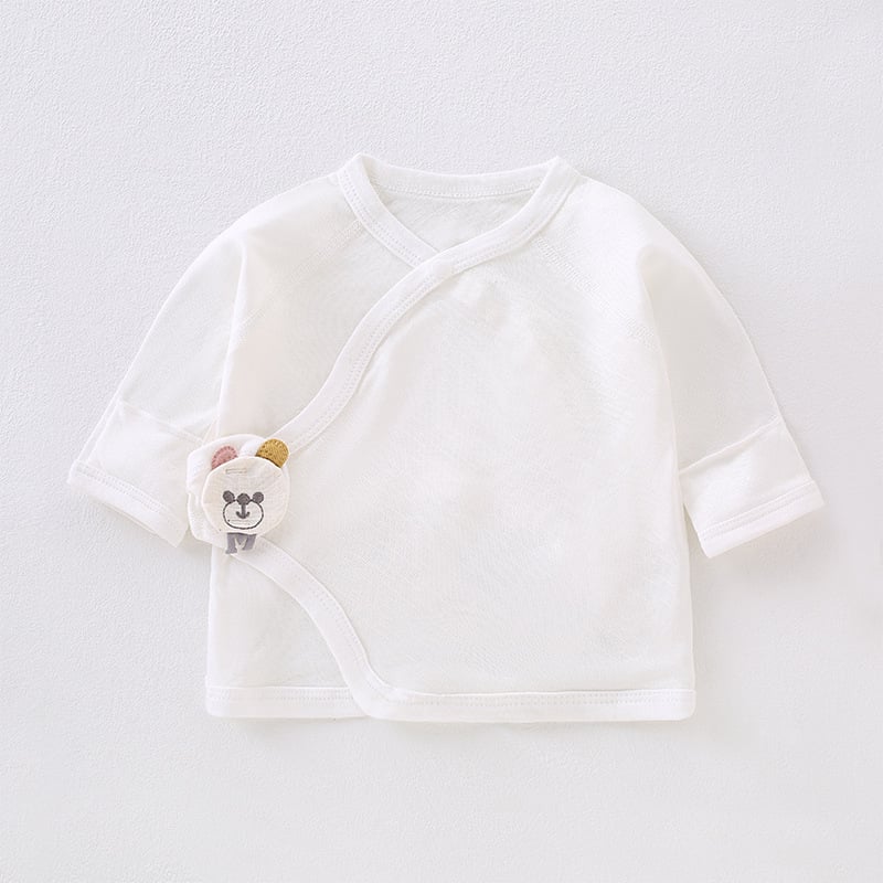 Zīdaiņu kokvilnas tops – vasaras plāns, apaļš kakla izgriezums, 100% kokvilna, bez kapuces