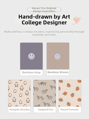 Laste kodu ööriided komplekt kõhu kaitsega, unisex, neli aastaajad, Regenerated Cellulose Fiber materjal, karikatuurmuster