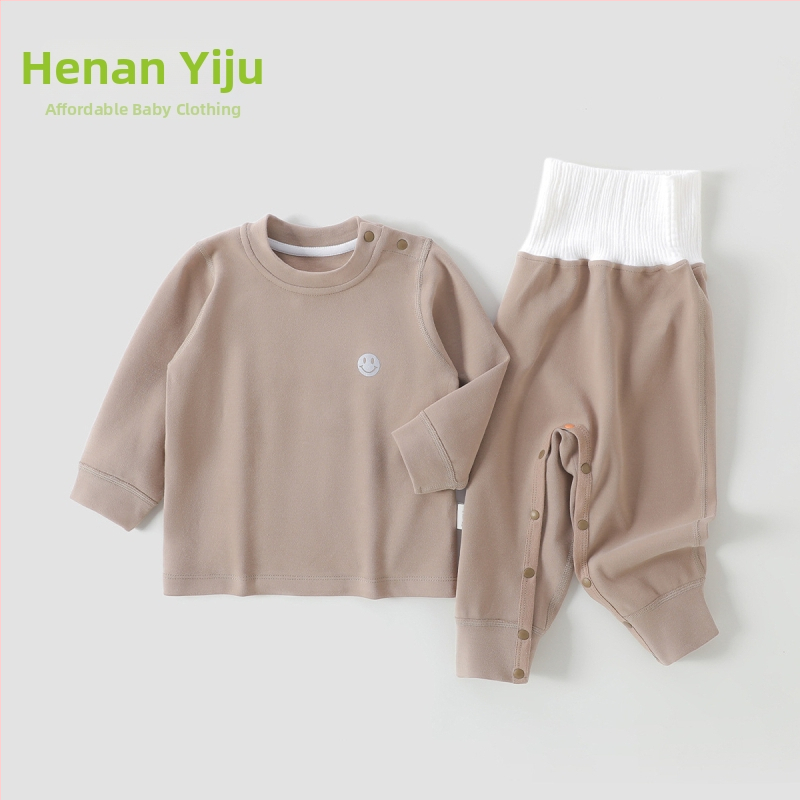 Laste kodu ööriided komplekt kõhu kaitsega, unisex, neli aastaajad, Regenerated Cellulose Fiber materjal, karikatuurmuster