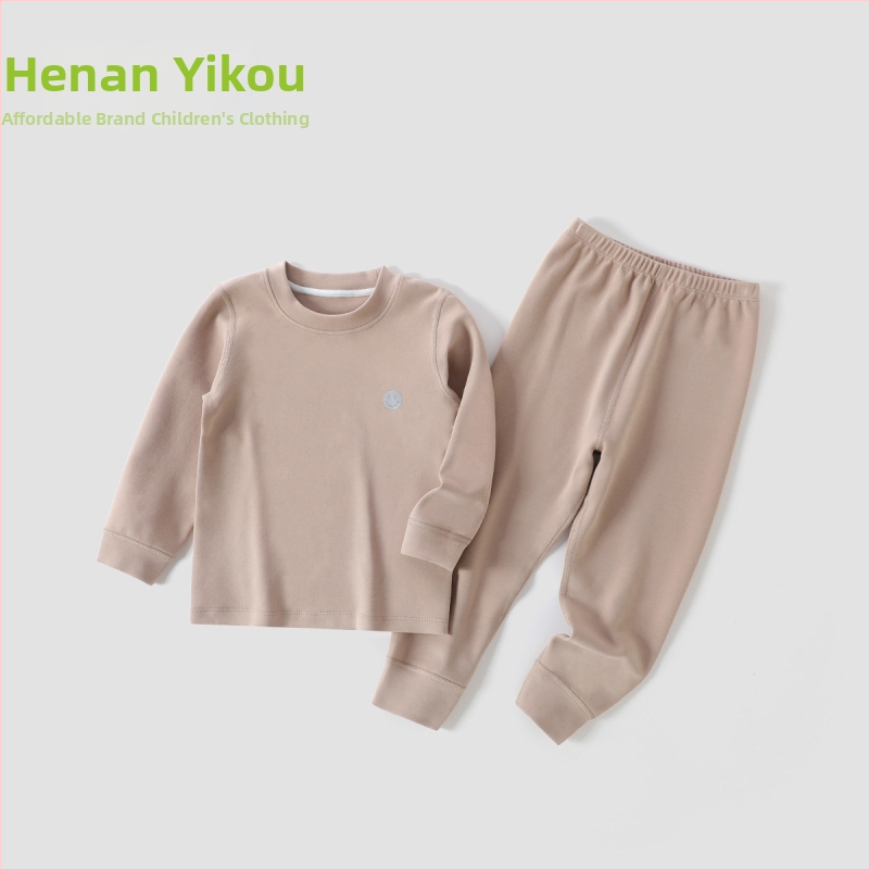 Laste kodu ööriided komplekt kõhu kaitsega, unisex, neli aastaajad, Regenerated Cellulose Fiber materjal, karikatuurmuster