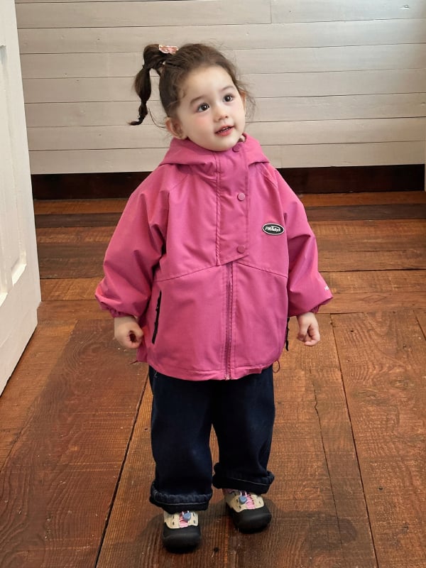 Lányoknak szóló kapucnis, szélálló 3-in-1 téli kabát fleece-béléssel és műszőr belsővel
