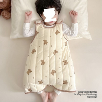 Kūdikio be rankovių miego maišelis bodis su gryno medvilnės quilt audiniu, kašmyro užpildas, medvilnės įdėklas, animacinio stiliaus