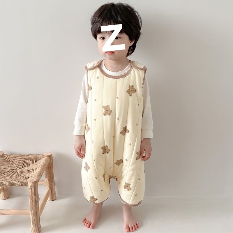 Безръкав спален бодик за бебета с quilt плат от чист памук, пълнеж кашмир, памучна подплата, анимационен стил