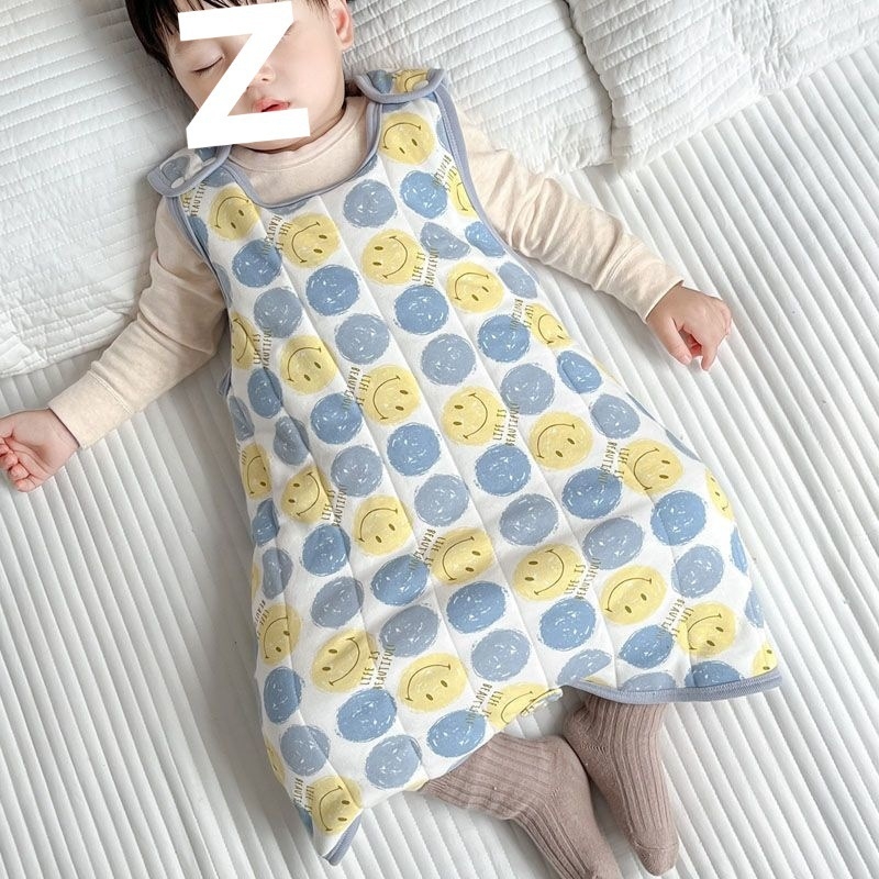 Безръкав спален бодик за бебета с quilt плат от чист памук, пълнеж кашмир, памучна подплата, анимационен стил