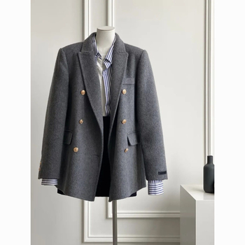 Női rövid Chenille kabát, japán-koreai casual stílus, laza szabás, hosszú ujjú, zakó típusú gallér, Spandex keverék