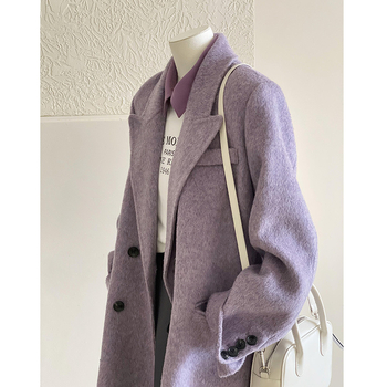 Chenille pletený kabát pre ženy, voľný strih, krátka dĺžka, raglánové rukávy, sako golier