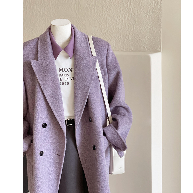 Chenille pletený kabát pre ženy, voľný strih, krátka dĺžka, raglánové rukávy, sako golier