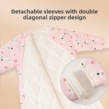 Kūdikių miego maišelis, kokono stiliaus, piešinys – karikatūra, 95% medvilnės audinys ir pamušalas, nuimami rankogaliai, metalinis užtrauktukas