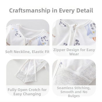 Viengubis kūdikių miego maišelis su atskirai kojomis, 100% medvilnės audinys ir užpildas, 1–3 metų amžiaus, pavasaris–ruduo, karikatūrų raštas