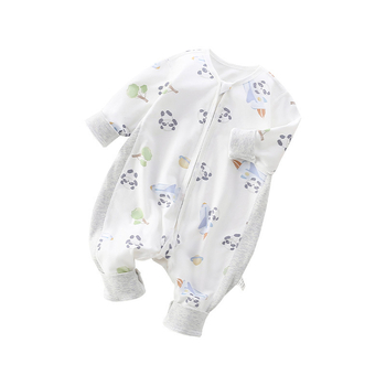 Viengubis kūdikių miego maišelis su atskirai kojomis, 100% medvilnės audinys ir užpildas, 1–3 metų amžiaus, pavasaris–ruduo, karikatūrų raštas