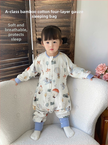Kūdikių miegmaišis su bambuko pluošto vidumi ir užpildais, išorinis audinys – medvilnės mišinio, animacinis raštas, užtrauktukas iš dervos, tinkamas vasarai, pavasariui ir rudeniui