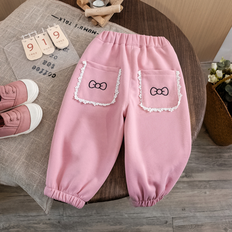 Pantaloni pentru fete – Stil prințesă, 95% bumbac, talie elastică, imprimare cu desene animate și buline, pentru vârsta 1-3 ani