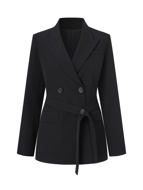 Женски блейзър Slim-Fit Tailored с Notched Lapel, еднобортно с две копчета, антибръчваща тъкан от полиестер и спандекс