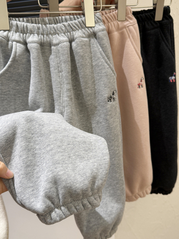 Laste tüdrukute püksid, vabaaja stiil, polüesterkangas, pikad püksid, keskmine talje, karikatürtrükis