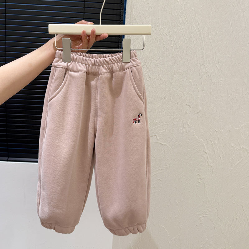 Laste tüdrukute püksid, vabaaja stiil, polüesterkangas, pikad püksid, keskmine talje, karikatürtrükis