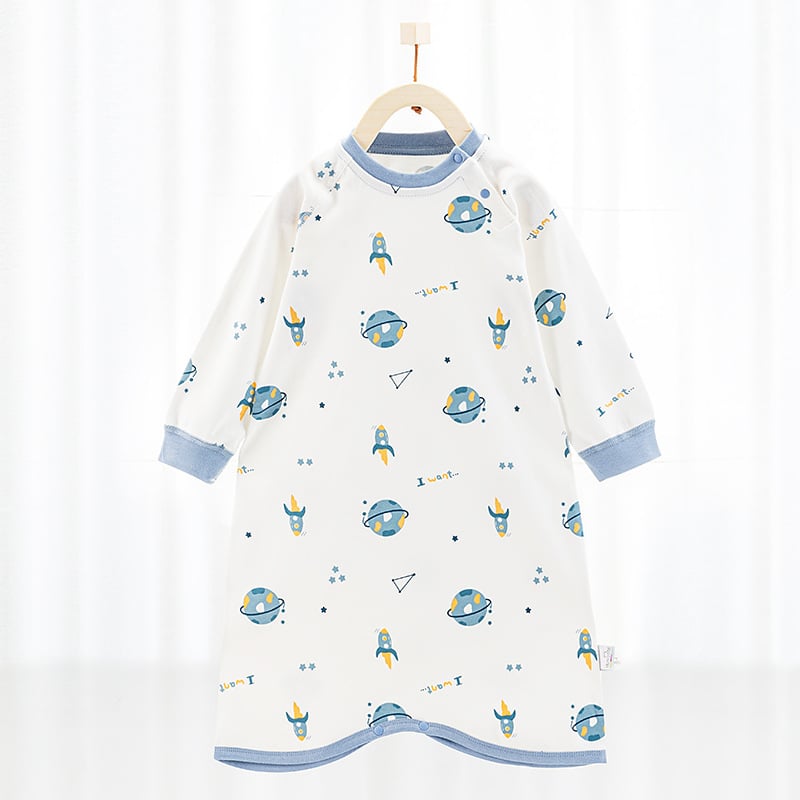 Kūdikių miego maišelis iš medvilnės, išorė medvilnė, 95%+ gryni medvilnės pamušalas, ilgomis rankovėmis, puloverio stiliaus, drėgmės valdymas, gyvūnų raštas, tinkamas rudenį, žiemą ir pavasarį