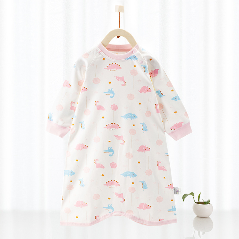 Kūdikių miego maišelis iš medvilnės, išorė medvilnė, 95%+ gryni medvilnės pamušalas, ilgomis rankovėmis, puloverio stiliaus, drėgmės valdymas, gyvūnų raštas, tinkamas rudenį, žiemą ir pavasarį