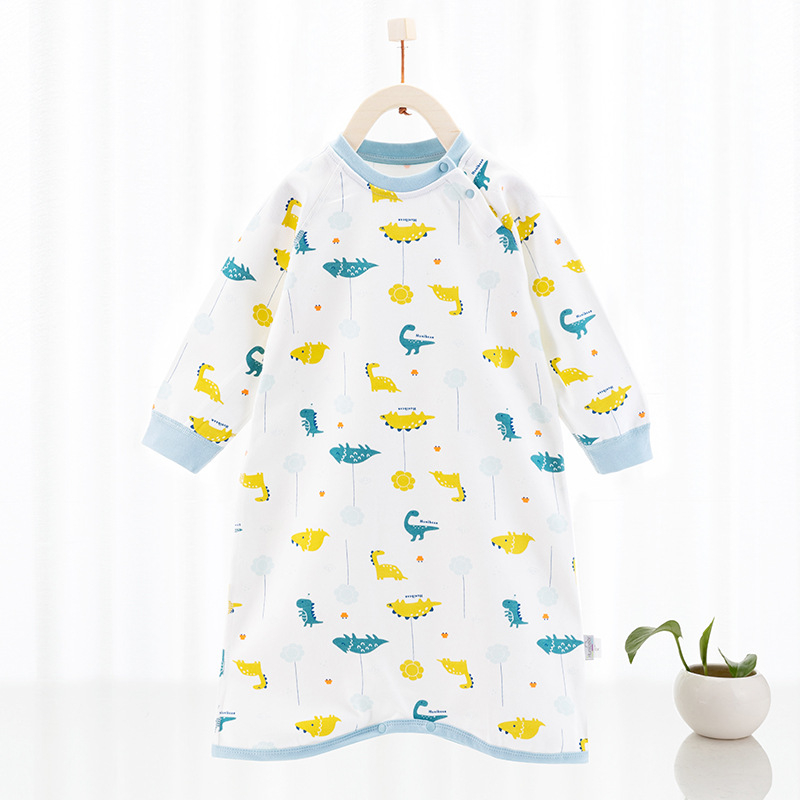 Kūdikių miego maišelis iš medvilnės, išorė medvilnė, 95%+ gryni medvilnės pamušalas, ilgomis rankovėmis, puloverio stiliaus, drėgmės valdymas, gyvūnų raštas, tinkamas rudenį, žiemą ir pavasarį