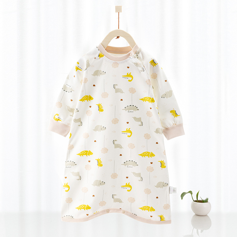 Kūdikių miego maišelis iš medvilnės, išorė medvilnė, 95%+ gryni medvilnės pamušalas, ilgomis rankovėmis, puloverio stiliaus, drėgmės valdymas, gyvūnų raštas, tinkamas rudenį, žiemą ir pavasarį