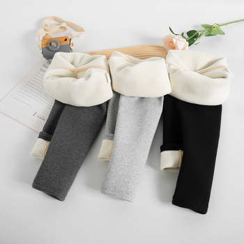 Pantaloni de iarnă pentru fetițe, căptuți cu fleece, talie elastică, 95% bumbac, pentru vârsta 3–8 ani