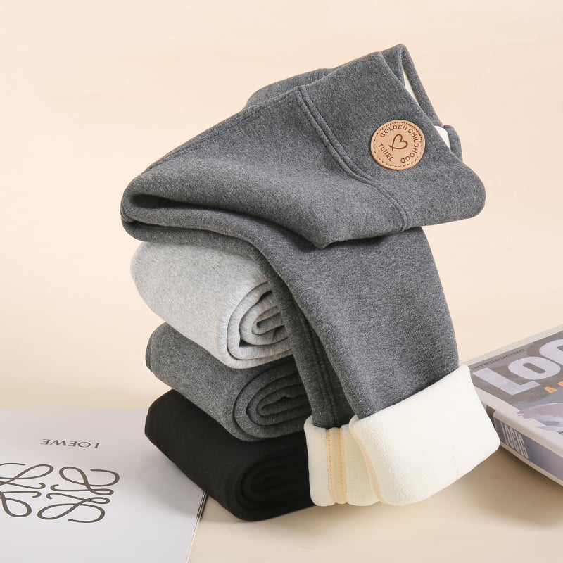 Pantaloni de iarnă pentru fetițe, căptuți cu fleece, talie elastică, 95% bumbac, pentru vârsta 3–8 ani