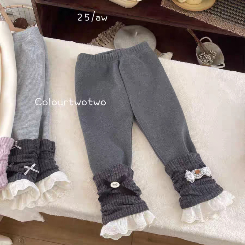 Pantaloni pentru copii, stil coreean, fleece din bumbac 90%, lungi, talie elastică, pentru fetițe 3–8 ani