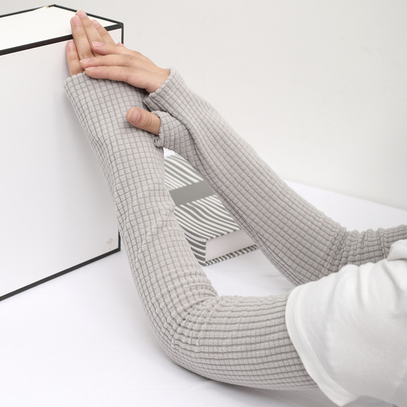 Unisex garie apakšdelma ar puse pirkstu, silti, poliesters, vienkrāsains raksts, ziemas un rudens sezonai