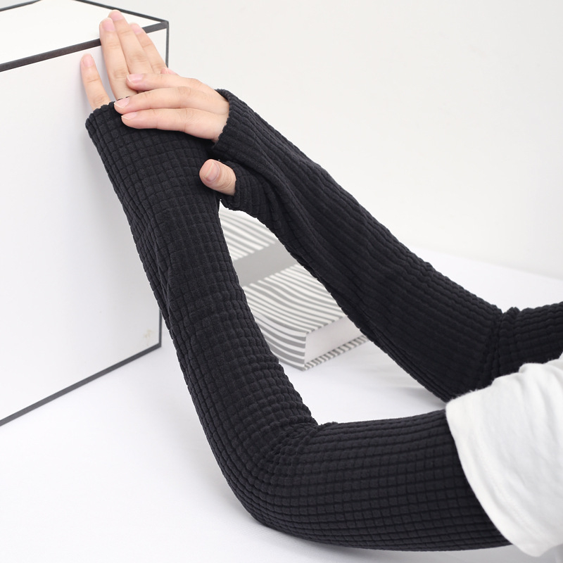 Unisex garie apakšdelma ar puse pirkstu, silti, poliesters, vienkrāsains raksts, ziemas un rudens sezonai