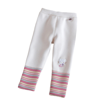 Colanți de fetițe cu dungi, din bumbac pentru toamnă-iarnă, talie medie, finisaj moale, 95% bumbac, 1–3 ani