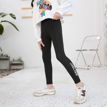 Colanți pentru fetițe cu imprimeu rechin, stil coreean talie înaltă, material din fibră chimică cu 90% poliester, model cu litere