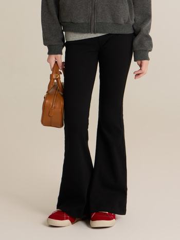 Tüdrukutele kellakujulised püksid kõrge vöökoht, fleece-vooder, puuvilla-rayon-spandex segu, sügis-talv 2025